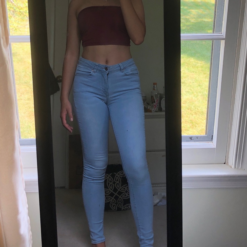 Light blue skinny jeans